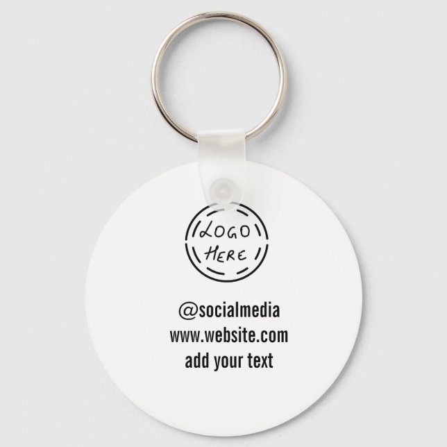 simple minimal custom watercolor add logo website  key ring (Front)