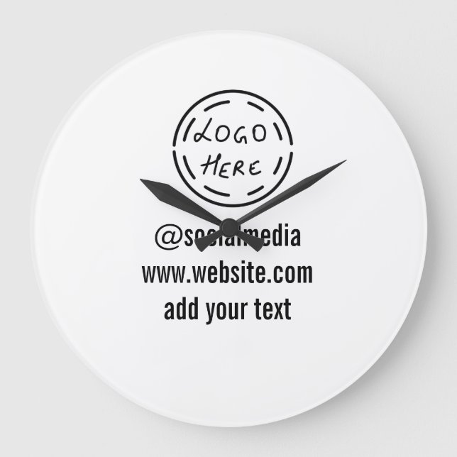 simple minimal custom watercolor add logo website  large clock (Front)