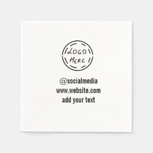 simple minimal custom watercolor add logo website napkin