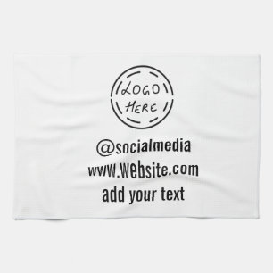simple minimal custom watercolor add logo website tea towel