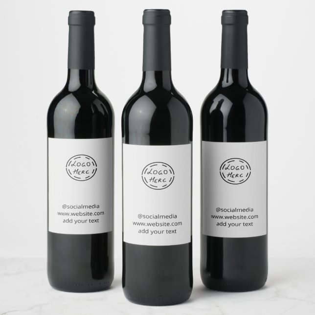 simple minimal custom watercolor add logo website  wine label (Bottles)