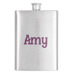simple minimal customised name monogram classic hip flask