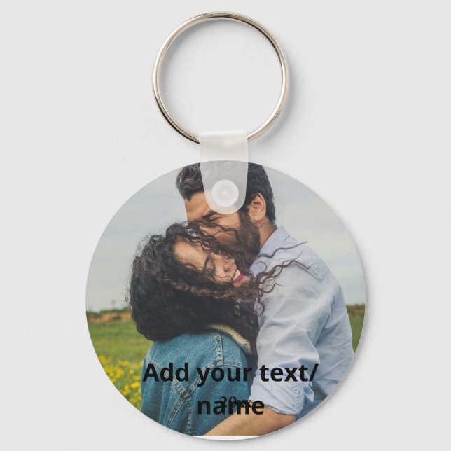 simple minimal customised name monogram couple  ke key ring (Front)