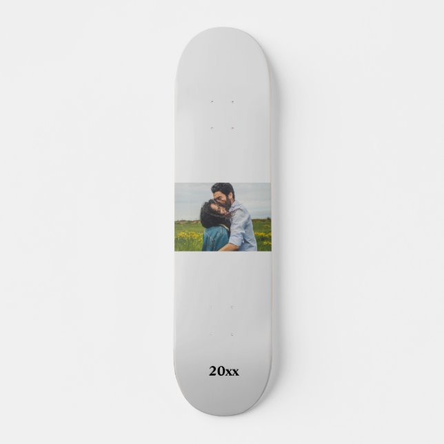 simple minimal customised name monogram couple   t skateboard (Front)
