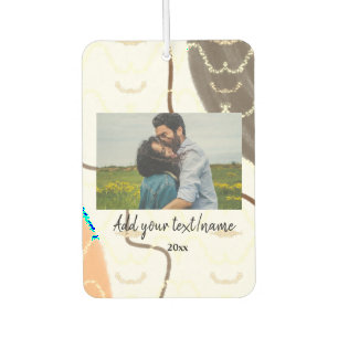 simple minimal customised name monogram couple th car air freshener