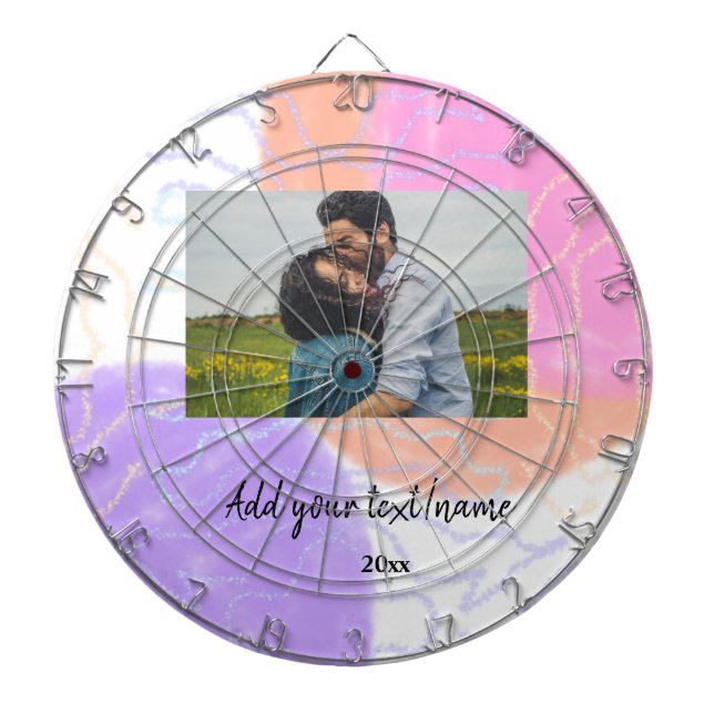 simple minimal customised name monogram couple  th dartboard (Front)