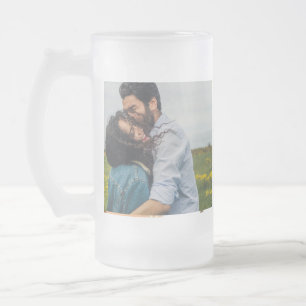 simple minimal customised name monogram couple th frosted glass beer mug