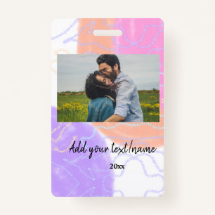 simple minimal customised name monogram couple th ID badge