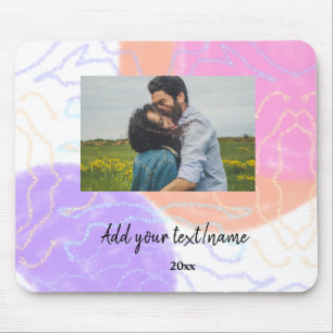 simple minimal customised name monogram couple th mouse mat
