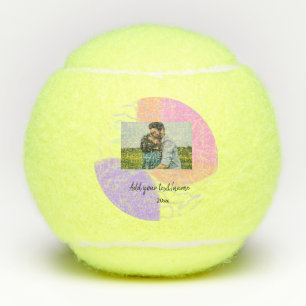 simple minimal customised name monogram couple th tennis balls