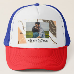simple minimal customised name monogram couple  th trucker hat