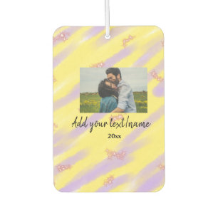 simple minimal customised name monogram text throw car air freshener