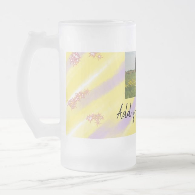 simple minimal customised name monogram text throw frosted glass beer mug (Left)