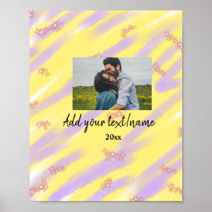 simple minimal customised name monogram text throw poster