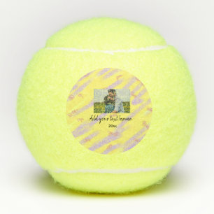 simple minimal customised name monogram text throw tennis balls