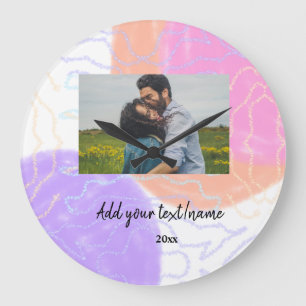 simple minimal customized name monogram couple th large clock