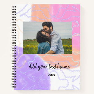 simple minimal customized name monogram couple th notebook
