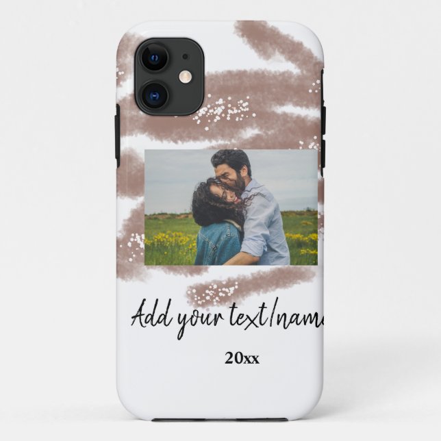 simple minimal customized name monogram text throw Case-Mate iPhone case (Back)