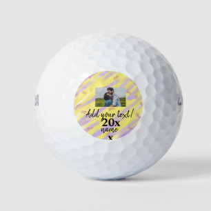 simple minimal customized name monogram text throw golf balls