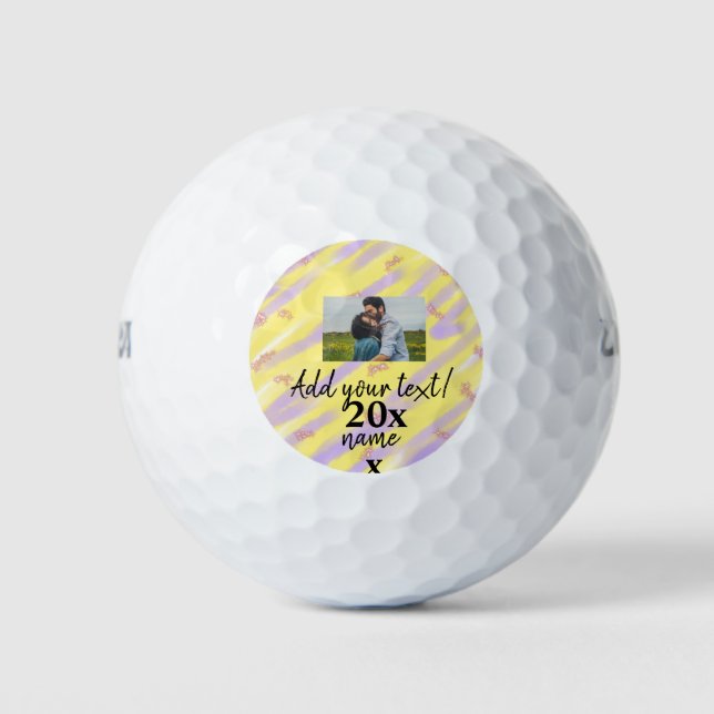 simple minimal customized name monogram text throw golf balls (Front)