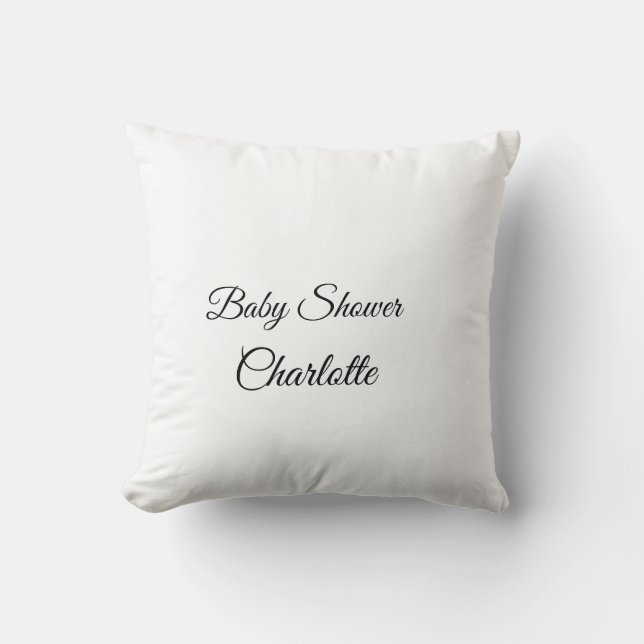SIMPLE MINIMAL.CUTIE ADD NAME BABY baby shower Cushion (Front)