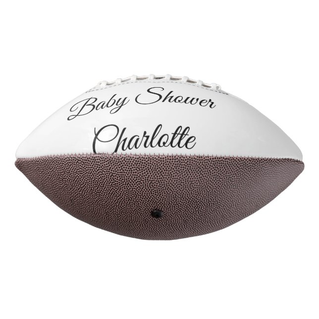 SIMPLE MINIMAL.CUTIE ADD NAME BABY baby shower Thr American Football (Rotated 270)