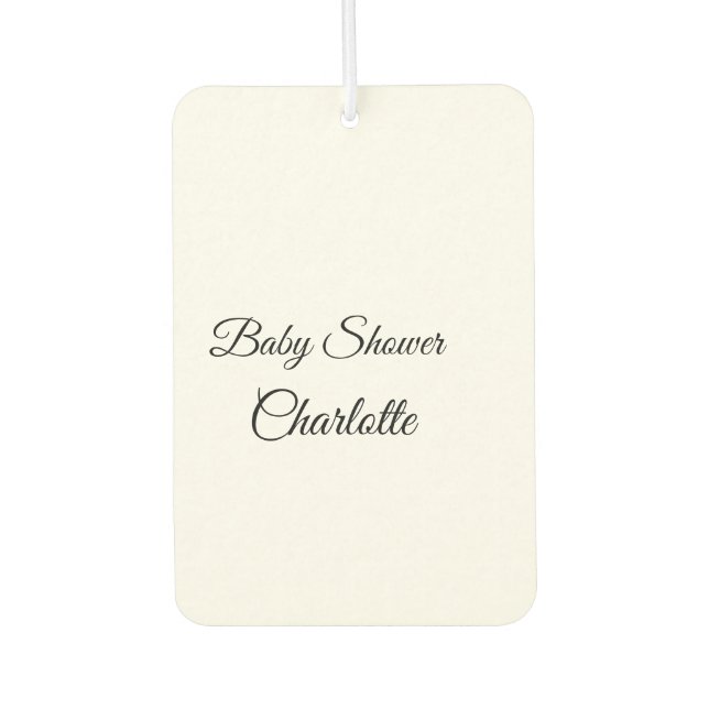 SIMPLE MINIMAL.CUTIE ADD NAME BABY baby shower Thr Car Air Freshener (Front)