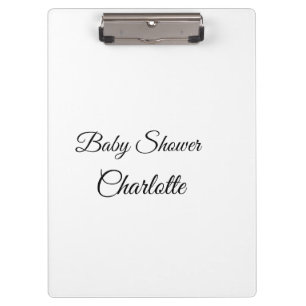 SIMPLE MINIMAL.CUTIE ADD NAME BABY baby shower Thr Clipboard