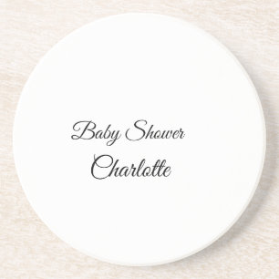 SIMPLE MINIMAL.CUTIE ADD NAME BABY baby shower Thr Coaster