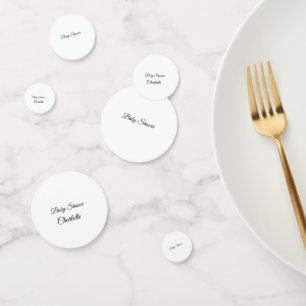 SIMPLE MINIMAL.CUTIE ADD NAME BABY baby shower Thr Confetti