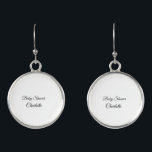 SIMPLE MINIMAL.CUTIE ADD NAME BABY baby shower Thr Earrings<br><div class="desc">Design</div>