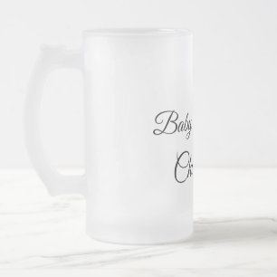SIMPLE MINIMAL.CUTIE ADD NAME BABY baby shower Thr Frosted Glass Beer Mug