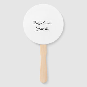 SIMPLE MINIMAL.CUTIE ADD NAME BABY baby shower Thr Hand Fan
