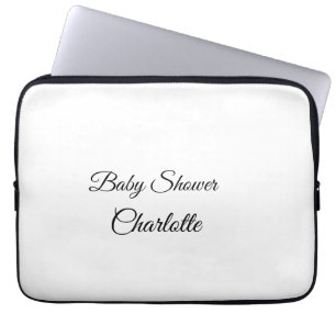 SIMPLE MINIMAL.CUTIE ADD NAME BABY baby shower Thr Laptop Sleeve