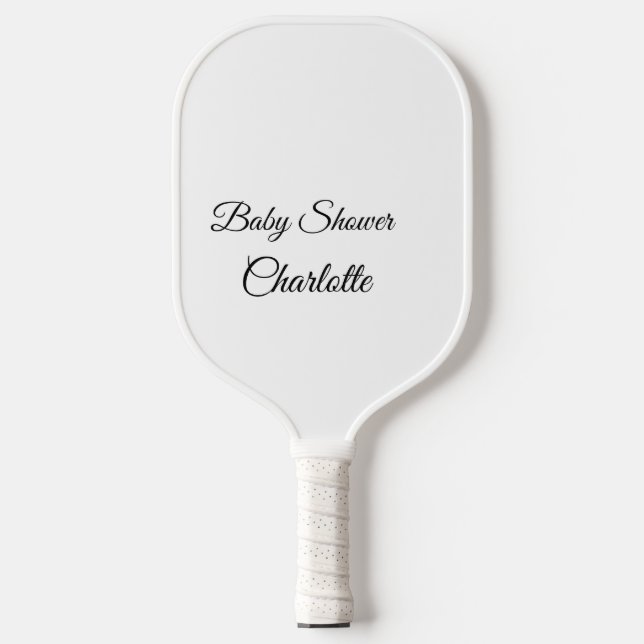 SIMPLE MINIMAL.CUTIE ADD NAME BABY baby shower Thr Pickleball Paddle (Front)