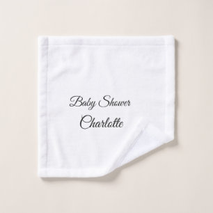 SIMPLE MINIMAL.CUTIE ADD NAME BABY baby shower Thr Wash Cloth