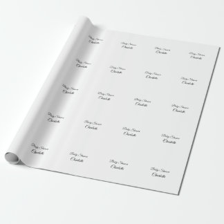SIMPLE MINIMAL.CUTIE ADD NAME BABY baby shower Thr Wrapping Paper