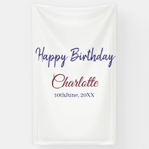 SIMPLE MINIMAL.CUTIE ADD NAME BABY happy birthday  Banner