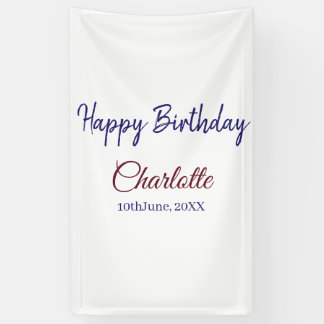 SIMPLE MINIMAL.CUTIE ADD NAME BABY happy birthday  Banner