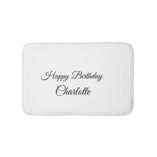 SIMPLE MINIMAL.CUTIE ADD NAME BABY happy birthday Bath Mat