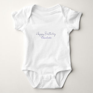 SIMPLE MINIMAL.CUTIE ADD NAME BABY happy birthday Bodysuit