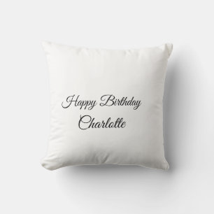 SIMPLE MINIMAL.CUTIE ADD NAME BABY happy birthday  Cushion