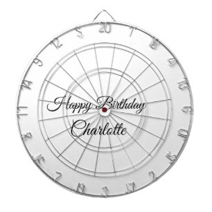 SIMPLE MINIMAL.CUTIE ADD NAME BABY happy birthday  Dartboard