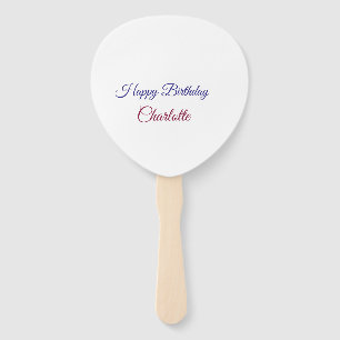 SIMPLE MINIMAL.CUTIE ADD NAME BABY happy birthday Hand Fan