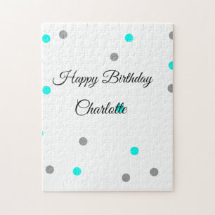 SIMPLE MINIMAL.CUTIE ADD NAME BABY happy birthday Jigsaw Puzzle