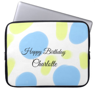 SIMPLE MINIMAL.CUTIE ADD NAME BABY happy birthday Laptop Sleeve