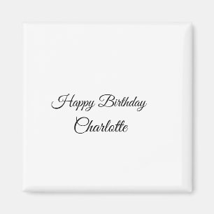 SIMPLE MINIMAL.CUTIE ADD NAME BABY happy birthday Magnet