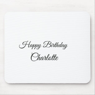 SIMPLE MINIMAL.CUTIE ADD NAME BABY happy birthday Mouse Mat