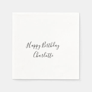 SIMPLE MINIMAL.CUTIE ADD NAME BABY happy birthday Napkin
