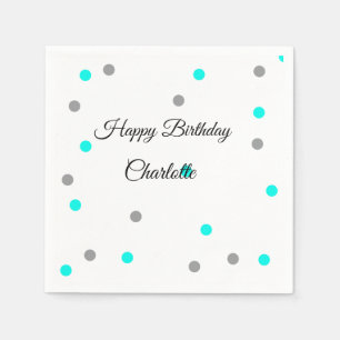 SIMPLE MINIMAL.CUTIE ADD NAME BABY happy birthday Napkin